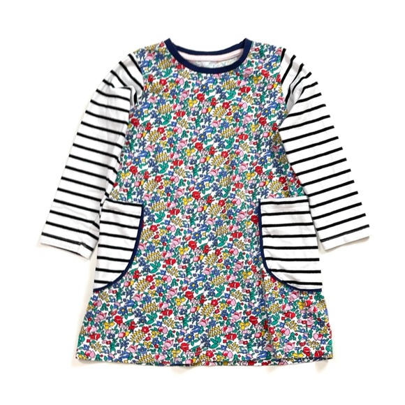 Other - Floral Striped Pocket Dress